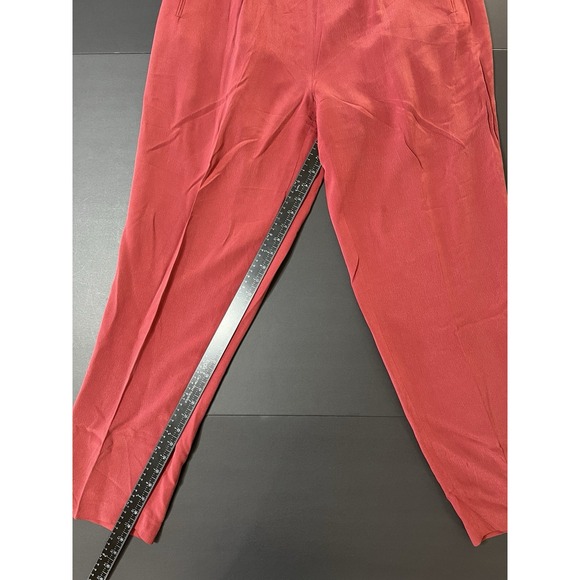 Valerie Steven's Pure Silk Pant Suit Size 8 Burgundy Lagenlook Business Preppy - Picture 13 of 14